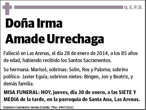 AMADE URRECHAGA,IRMA
