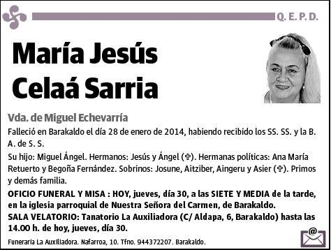 CELAA SARRIA,MARIA JESUS