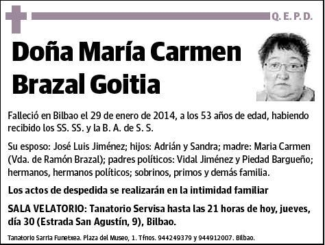 BRAZAL GOITIA,MARIA CARMEN