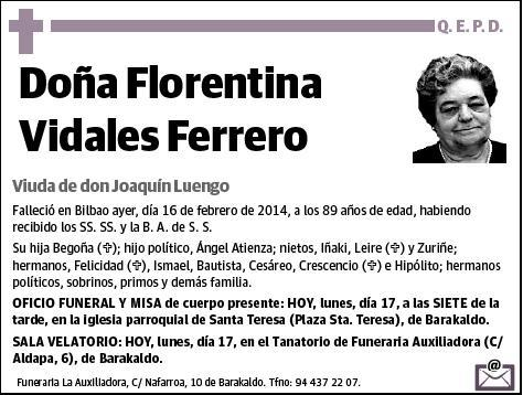 VIDALES FERRERO,FLORENTINA