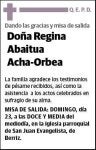 ABAITUA ACHA-ORBEA,REGINA