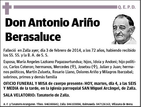 ARIÑO BERASALUCE,ANTONIO