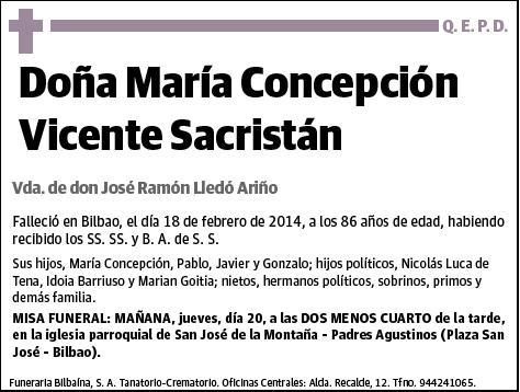 VICENTE SACRISTAN,MARIA CONCEPCION
