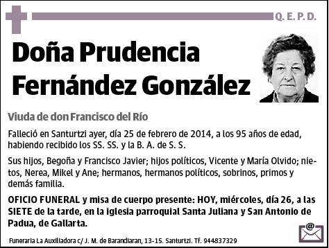 FERNANDEZ GONZALEZ,PRUDENCIA