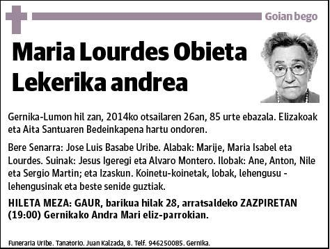 OBIETA LEKERIKA,MARIA LOURDES