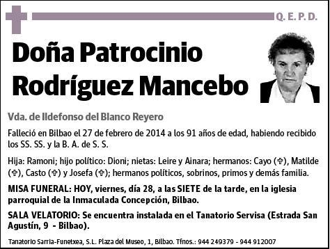 RODRIGUEZ MANCEBO,PATROCINIO