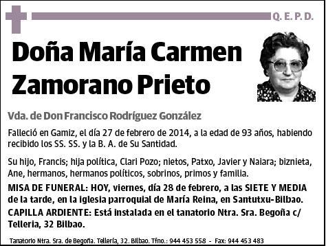ZAMORANO PRIETO,MARIA CARMEN