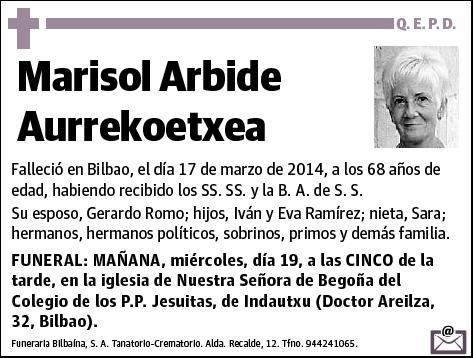 ARBIDE AURREKOETXEA,MARISOL