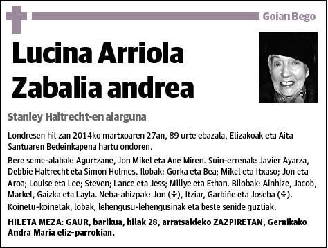 ARRIOLA ZABALIA,LUCINA