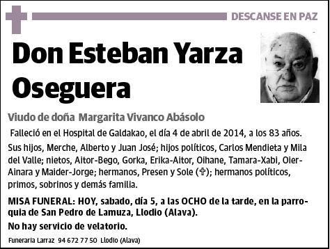 YARZA OSEGUERA,ESTEBAN
