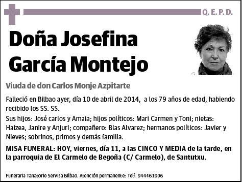 GARCIA MONTEJO,JOSEFINA