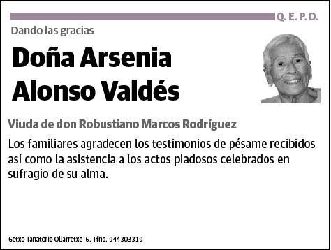 ALONSO VALDES,ARSENIA
