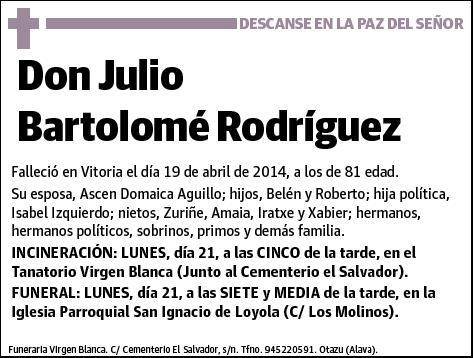 BARTOLOME RODRIGUEZ,JULIO