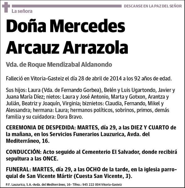 ARCAUZ ARRAZOLA,MERCEDES