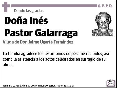 PASTOR GALARRAGA,INES