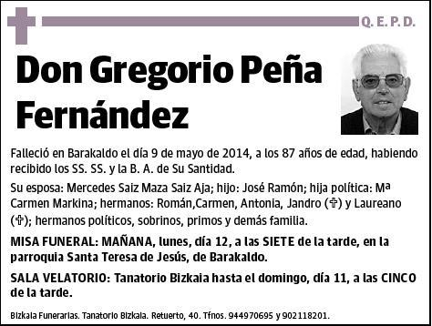 PEÑA FERNANDEZ,GREGORIO