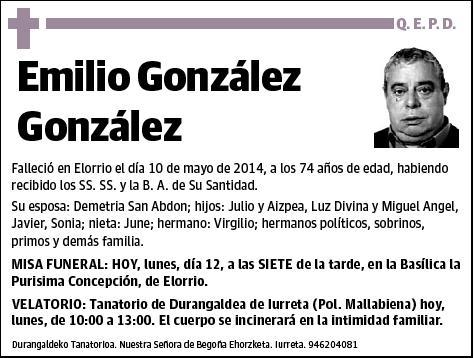 GONZALEZ GONZALEZ,EMILIO