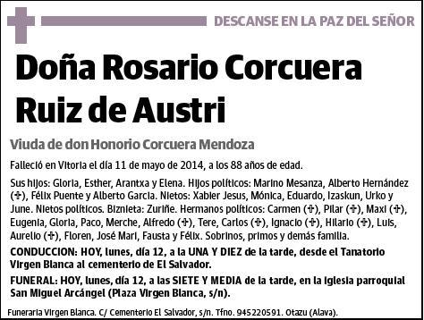 CORCUERA RUIZ DE AUSTRI,ROSARIO