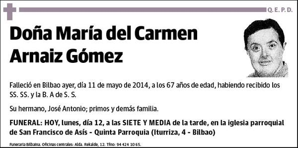 ARNAIZ GOMEZ,MARIA DEL CARMEN