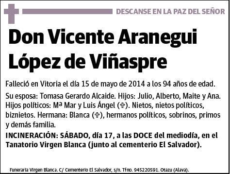 ARANEGUI LOPEZ DE VIÑASPRE,VICENTE