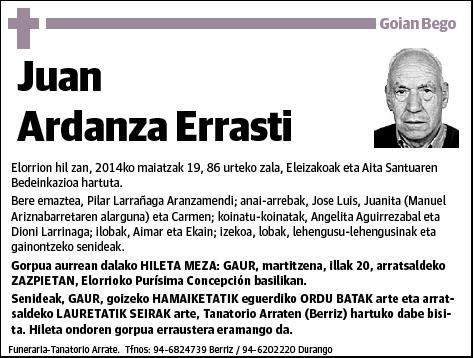 ARDANZA ERRASTI,JUAN
