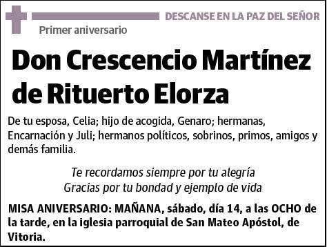 MARTINEZ DE RITUERTO ELORZA,CRESCENCIO