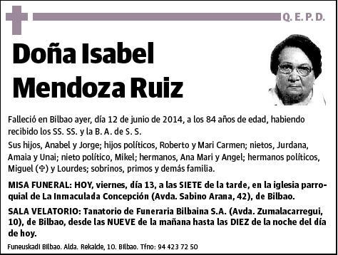 MENDOZA RUIZ,ISABEL