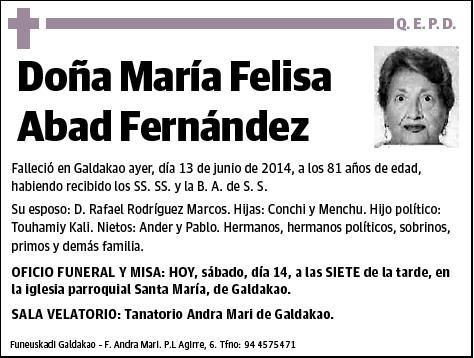 ABAD FERNANDEZ,MARIA FELISA