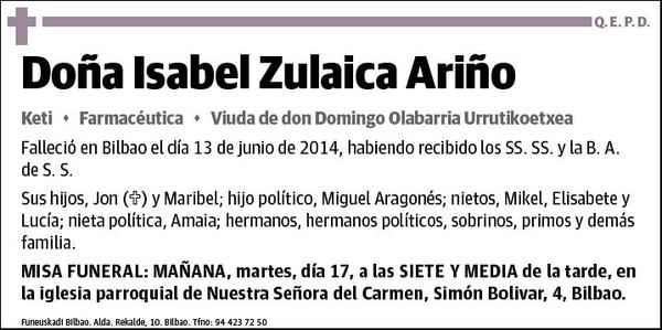 ZULAICA ARIÑO,ISABEL