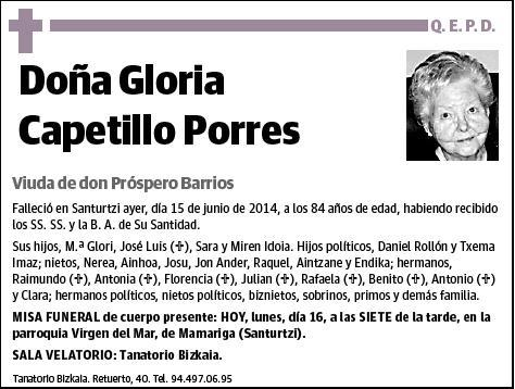 CAPETILLO PORRES,GLORIA