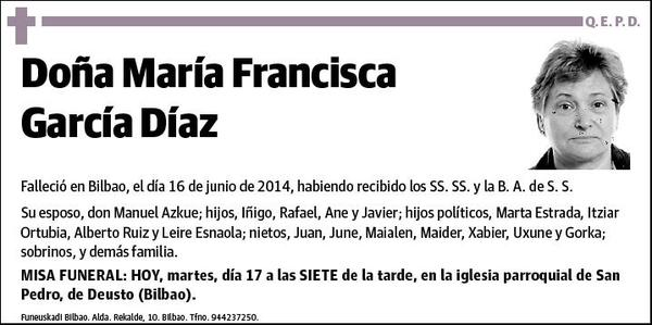 GARCIA DIAZ,MARIA FRANCISCA