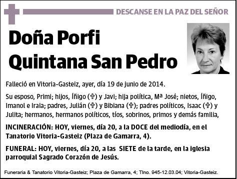 QUINTANA SAN PEDRO,PORFI