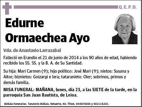 ORMAECHEA AYO,EDURNE