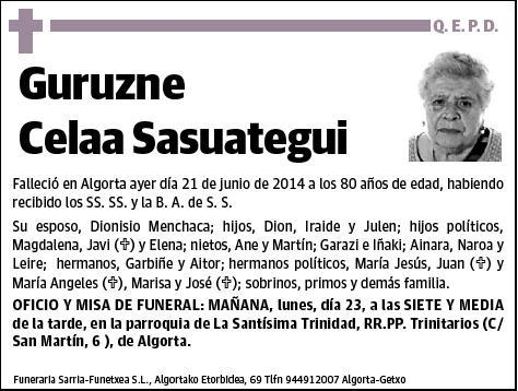 CELAA SASUATEGUI,GURUZNE
