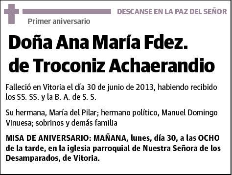 FERNANDEZ DE TROCONIIZ ACHAERANDIO,ANA MARIA