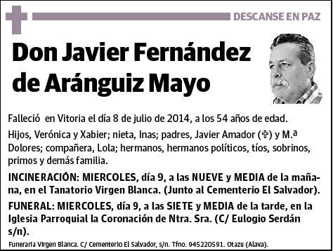 FERNANDEZ DE ARANGUIZ MAYO,JAVIER