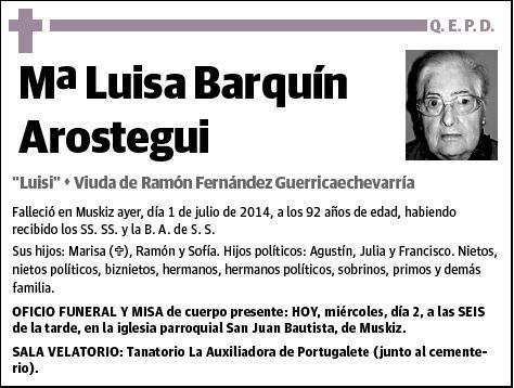 BARQUIN AROSTEGUI,Mª LUISA