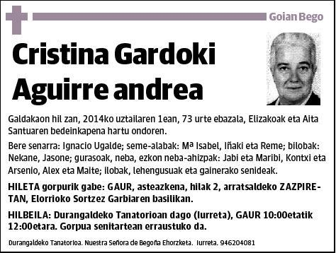GARDOKI AGUIRRE,CRISTINA