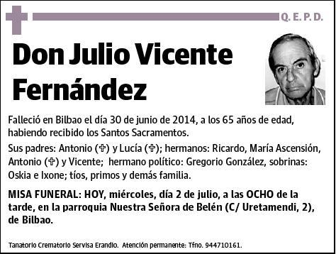 VICENTE FERNANDEZ,JULIO