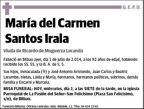 SANTOS IRALA,MARIA DEL CARMEN