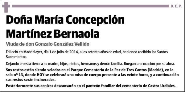 MARTINEZ BERNAOLA,MARIA CONCEPCION