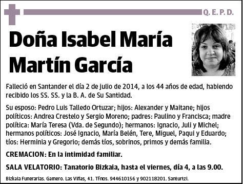 MARTIN GARCIA,ISABEL MARIA
