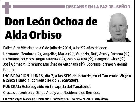 OCHOA DE ALDA ORBISO,LEON