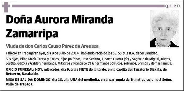 MIRANDA ZAMARRIPA,AURORA