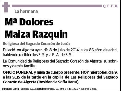 MAIZA RAZQUIN,Mª DOLORES