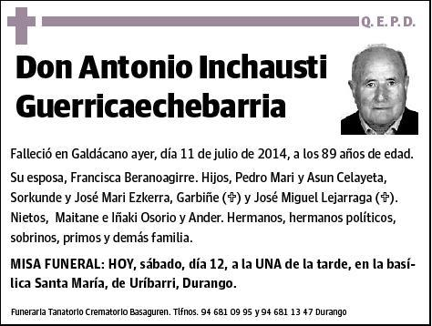 INCHAUSTI GUERRICAECHEBARRIA,ANTONIO