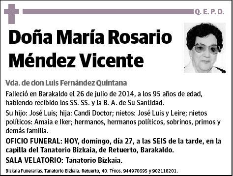MENDEZ VICENTE,MARIA ROSARIO