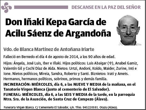 GARCIA DE ACILU SAENZ DE ARGANDOÑA,IÑAKI KEPA
