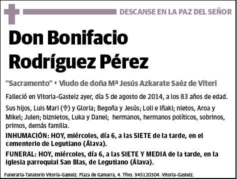 RODRIGUEZ PEREZ,BONIFACIO
