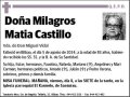 MATIA CASTILLO,MILAGROS